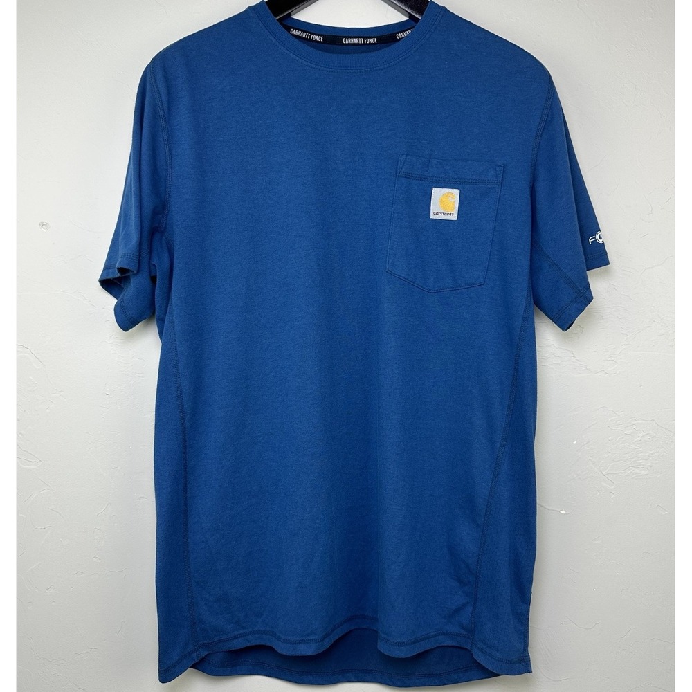 Carhartt Force Pocket T Shirt Mens M Blue Relaxed FastDry TK6652 Short Sleeve